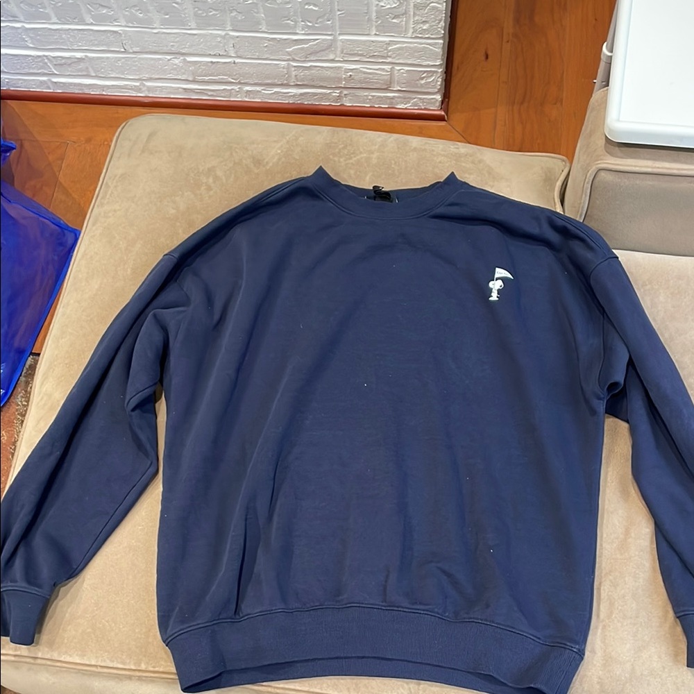 Peanuts Blue Crewneck Sweater Casual Style